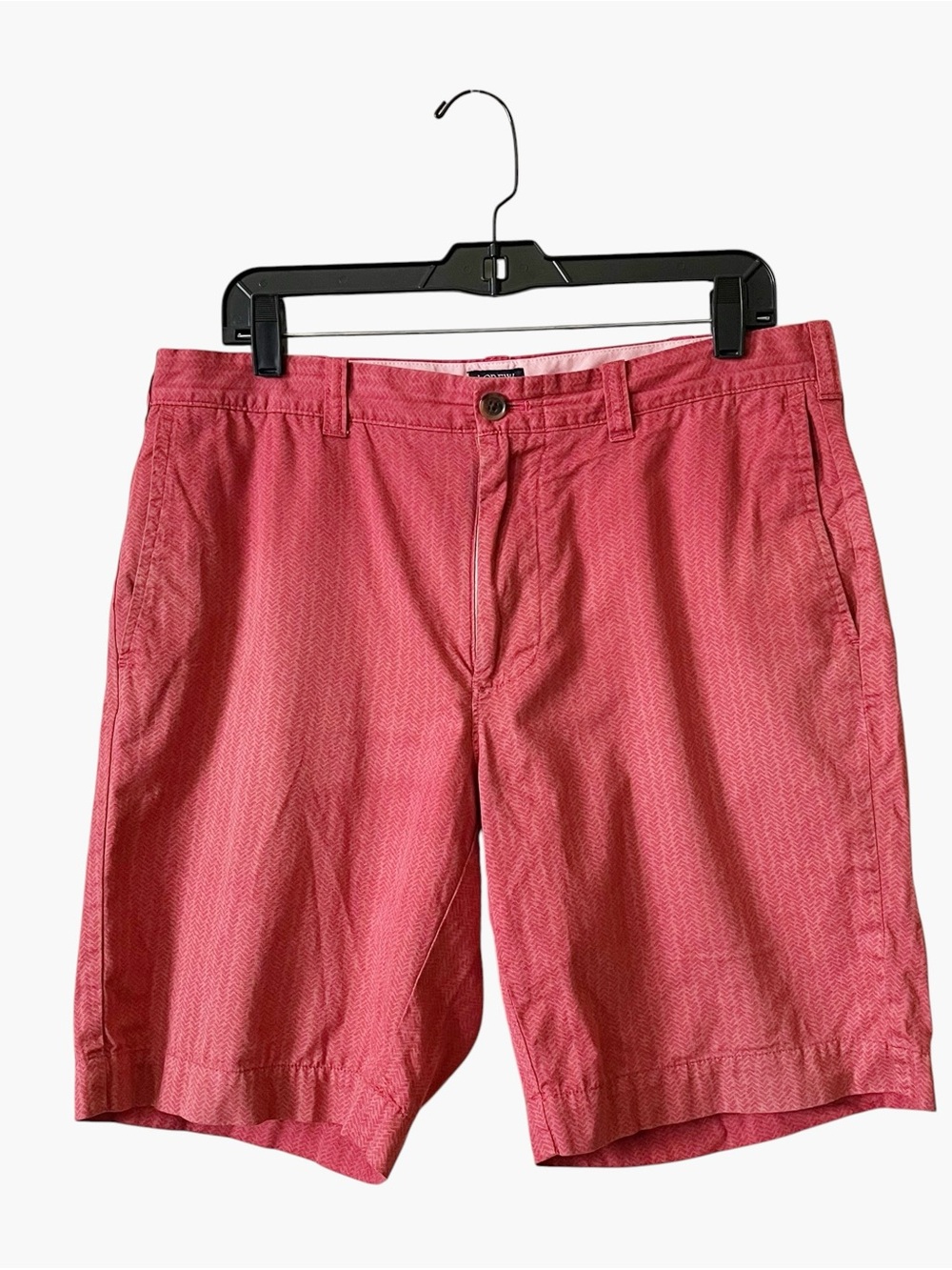 J Crew Mens Gramercy Chino Shorts Size 34 Red Herringbone Cotton 44284 Preppy
